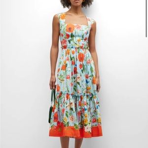 CARA CARA Claire Floral Tie-Back Midi Dress